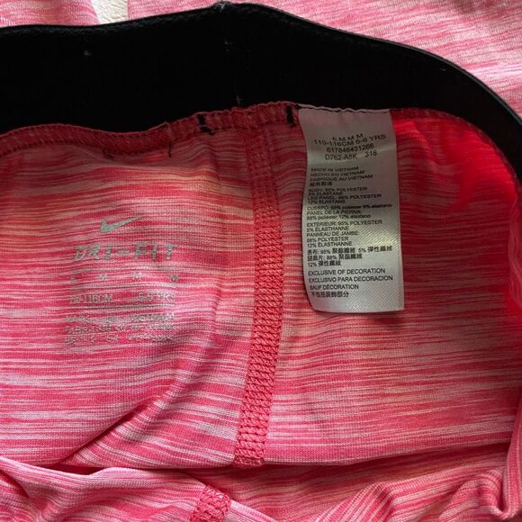 Nike Dri-Fit Pink Gray Colorblock Leggings Kids 5–6Y Athletic Activewear - Picture 4 of 9